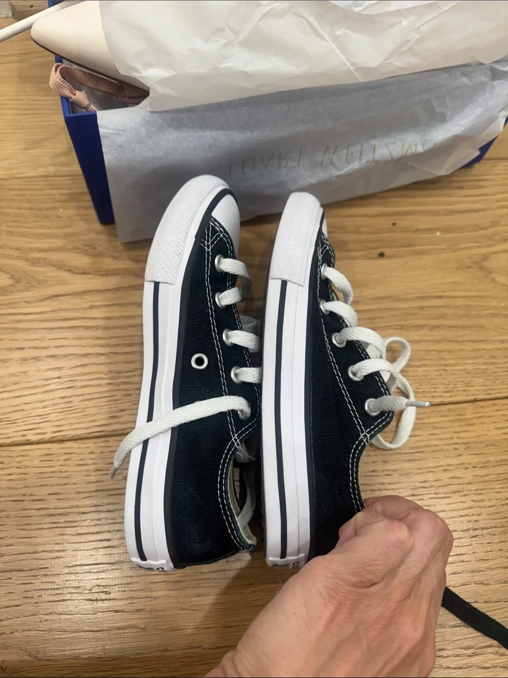 Converse Kids Black and White Low Top Sneakers